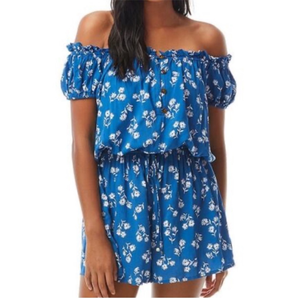 NWT Kate Spade Dandelion Floral Off-the-Shoulder Swimsuit Cover Up Romper SP